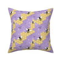 Purple Honeycomb Bee Pattern - Small Scale