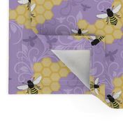 Purple Honeycomb Bee Pattern - Small Scale