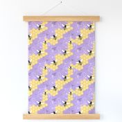 Purple Honeycomb Bee Pattern - Small Scale