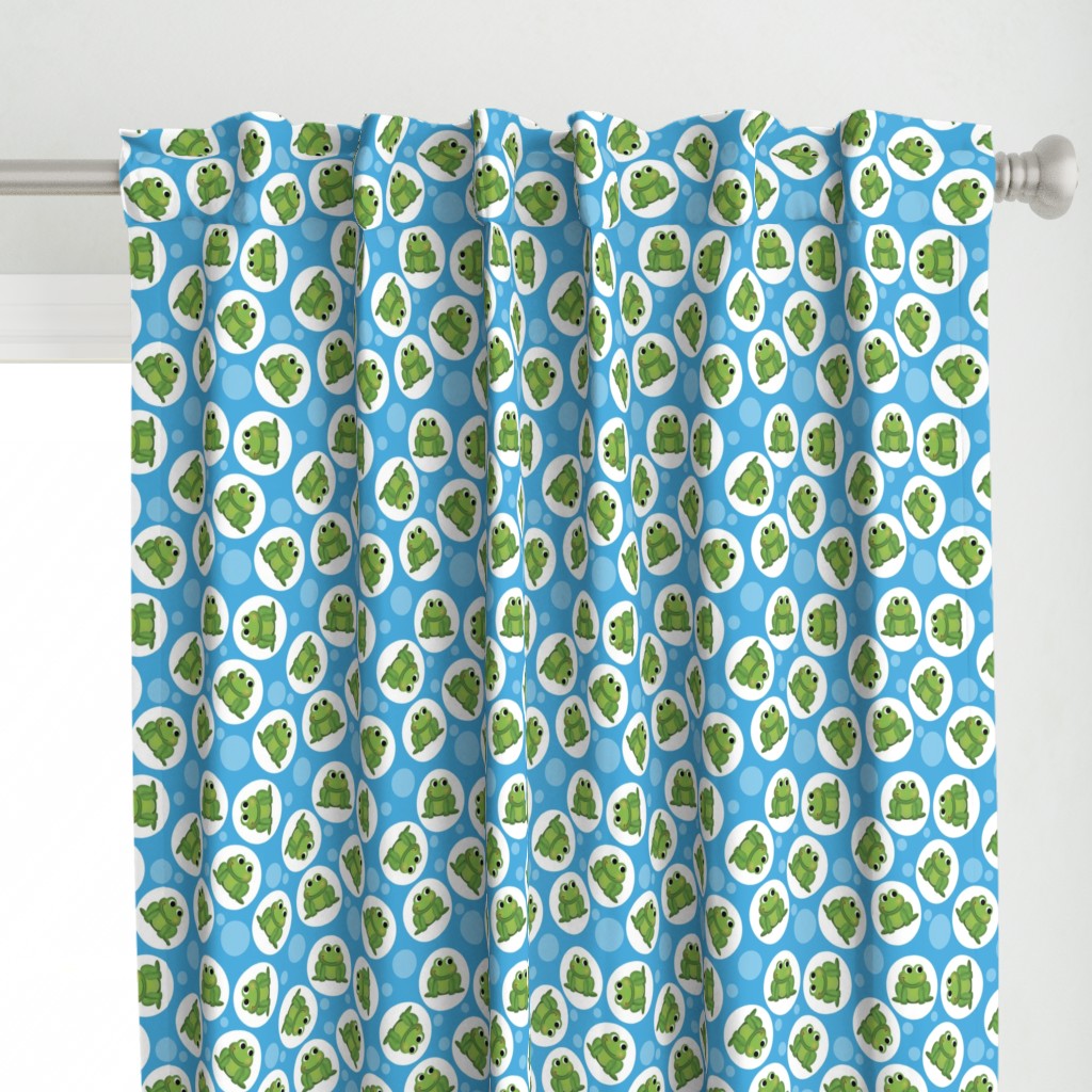 Cute Frog Pattern on Blue