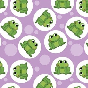 Cute Frog Pattern on Purple