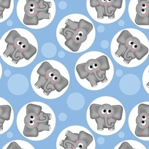 Cute Elephant Pattern Blue