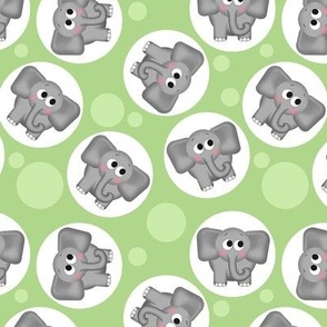 Cute Elephant Pattern Green