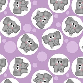 Cute Elephant Pattern Purple