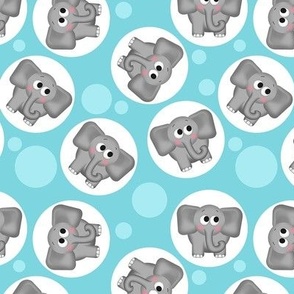 Cute Elephant Pattern Turquoise