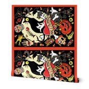 Happy Halloween Tea Towel (black)