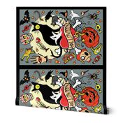 Happy Halloween Tea Towel (grey)