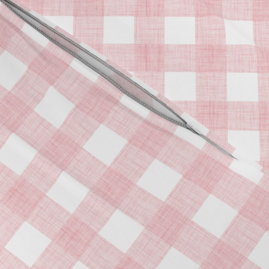 pink linen checker - 1 inch