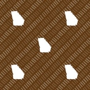 Georgia State Shape Outline Brown and White Stripes