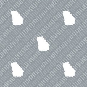 Georgia State Shape Outline Grey and White Stripes