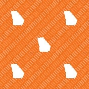 Georgia State Shape Outline Orange and White Stripes