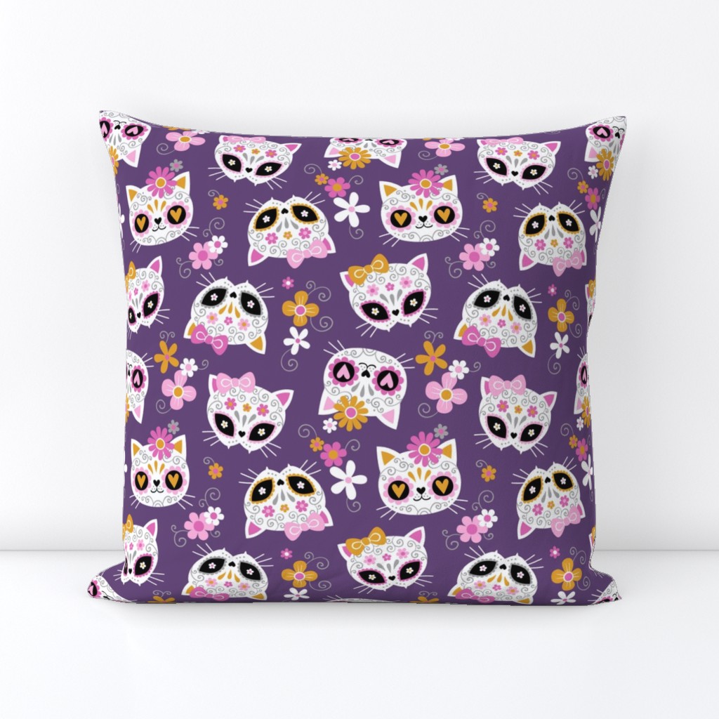 Cute Halloween Cats / Purple