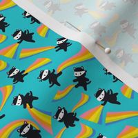 Ninja Cats with Rainbows - Ditsy Scale