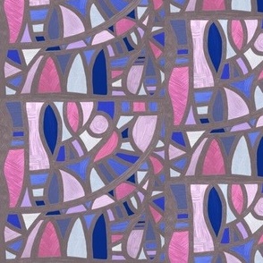 Gaudy Gaudi pinks and blues vertical 2 by Su_G