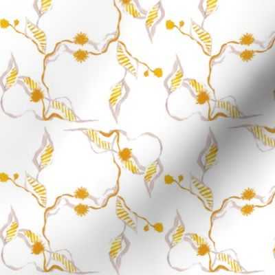 Yellow & White Vine Floral