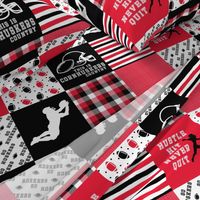 Football//Hustle Hit Never Quit//Corn Huskers - Wholecloth Cheater Quilt