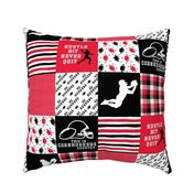 Football//Hustle Hit Never Quit//Corn Huskers - Wholecloth Cheater Quilt