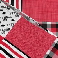 Football//Hustle Hit Never Quit//Corn Huskers - Wholecloth Cheater Quilt