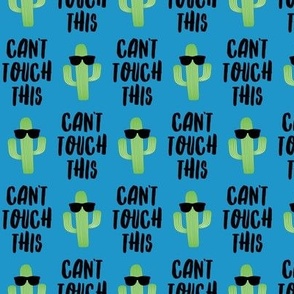 Can't touch this - cactus with sunnies - blue - LAD19