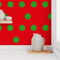 Christmas Spots (green on red)