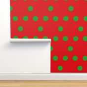 Christmas Spots (green on red)