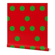 Christmas Spots (green on red)