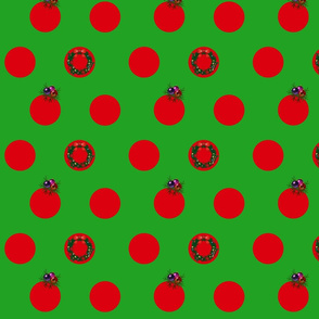 Red Spots on Green - Christmas