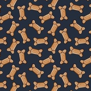 (small scale) dog bones - dog treats -  dark blue C19BS