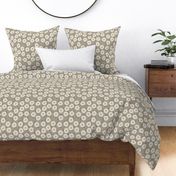 daisy fabric - sfx0906 taupe - nursery fabric, floral fabric, earth toned fabric, trendy floral fabric, baby bedding fabric 