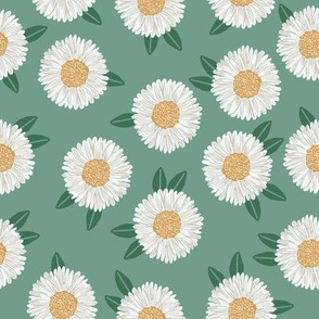 daisy fabric - sfx5815 rainforest - nursery fabric, floral fabric, earth toned fabric, trendy floral fabric, baby bedding fabric 
