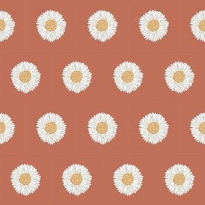 daisy fabric - sfx1436 apricot - nursery fabric, floral fabric, earth toned fabric, trendy floral fabric, baby bedding fabric 