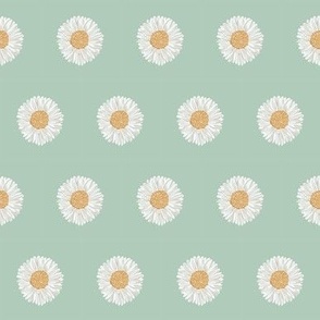 daisy fabric - sfx6008 seaglass - nursery fabric, floral fabric, earth toned fabric, trendy floral fabric, baby bedding fabric 