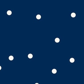 Small beige dots over blue