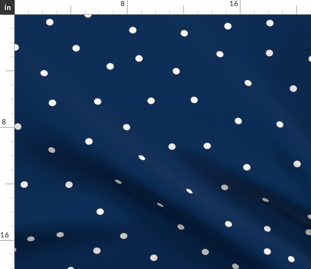 Small beige dots over blue