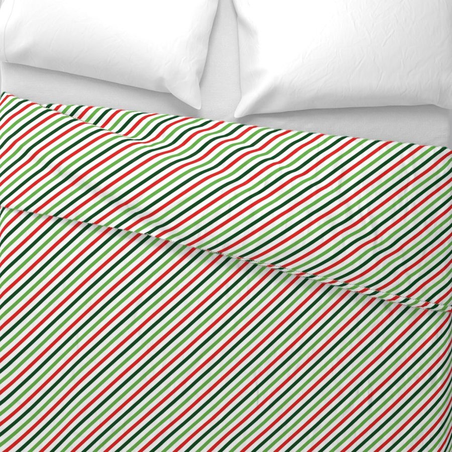 FS Christmas Red, Green and White Diagonal Stripe