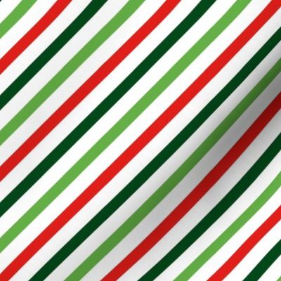 FS Christmas Red, Green and White Diagonal Stripe