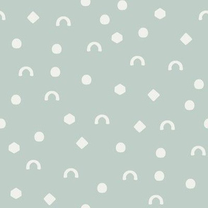 shapes fabric - milky green sfx6205 - nursery fabric, baby fabric, earth toned fabric, warm tones fabric, trendy boho fabric