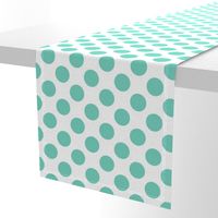 Big Polka Dots - Seafoam on White