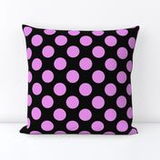 Big Polka Dots - Lavender on Black