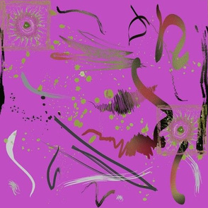 Abstract Ink art in cool pink