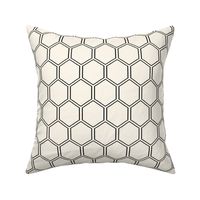 Hexagons / Save the Honey Bees -Honeycomb med off white  