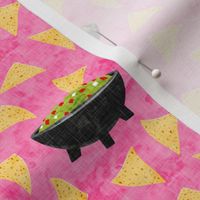 Chips and Guacamole - guac on pink - LAD19