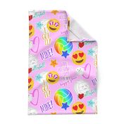 cute kawaii volleyball court is my happy place stickers drop pattern - large