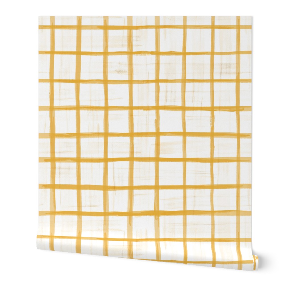 Watercolor Golden Gingham 12"