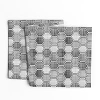 Geometric Hexagon"Save the Honey Bees"Honeycomb med-Gray Distressed 