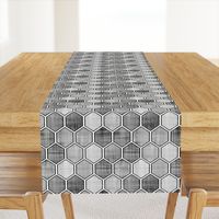 Geometric Hexagon"Save the Honey Bees"Honeycomb med-Gray Distressed 