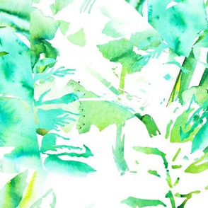 Palms and Fronds in Watercolor (larger print)