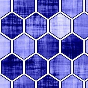 Distressed Ink Geometric-Blue honeycombs  