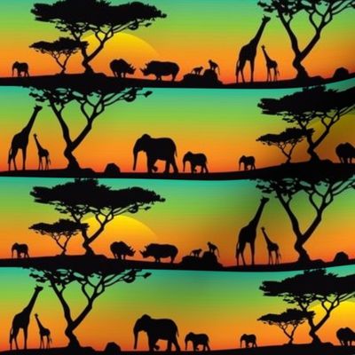 Elephant Sunset