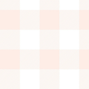 4" plaid - light pink and white - LAD19